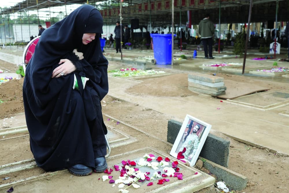 مشهد من مقبرة بهشت زهراء في طهران